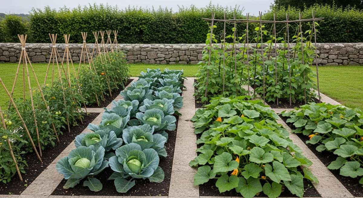 Plan de rotation des cultures sur 4 planches dans un potager breton